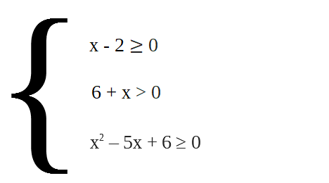 Sistema di disequazioni, con 3 disequazioni